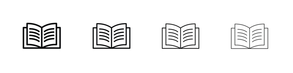 Book icon in modern stroke line style. Vector 10 eps