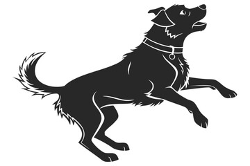 charlie dog sihouette black vector