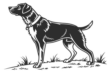 charlie dog sihouette black vector