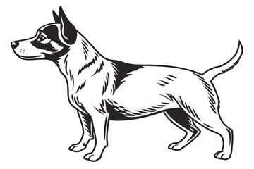 charlie dog sihouette black vector