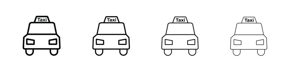 Taxi icon in modern stroke line style. Vector 10 eps