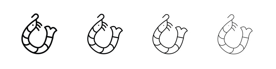Shrimp icon in modern stroke line style. Vector 10 eps
