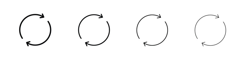 Refresh icon in modern stroke line style. Vector 10 eps