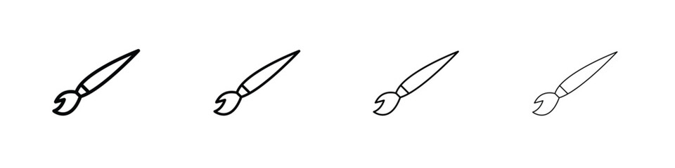 Paint brush icon in modern stroke line style. Vector 10 eps
