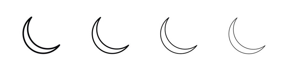 Moon icon in modern stroke line style. Vector 10 eps