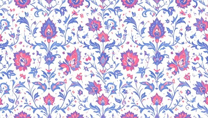 Floral damask pattern in pastel colors