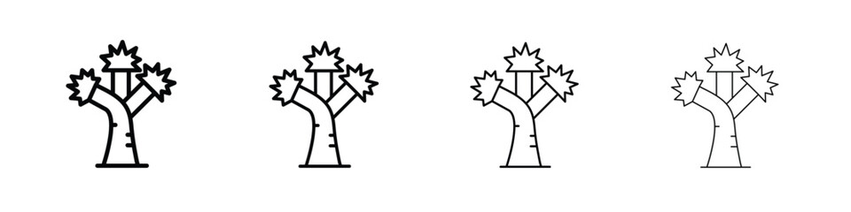 Joshua tree icon in modern stroke line style. Vector 10 eps