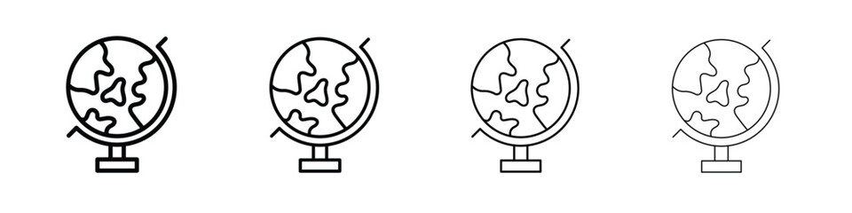 Globe icon in modern stroke line style. Vector 10 eps