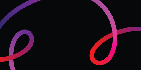 Abstract design with vibrant color gradients on black background. Dynamic abstract image featuring flowing, overlapping lines of vibrant color gradients red, purple, magenta against a solid black ba