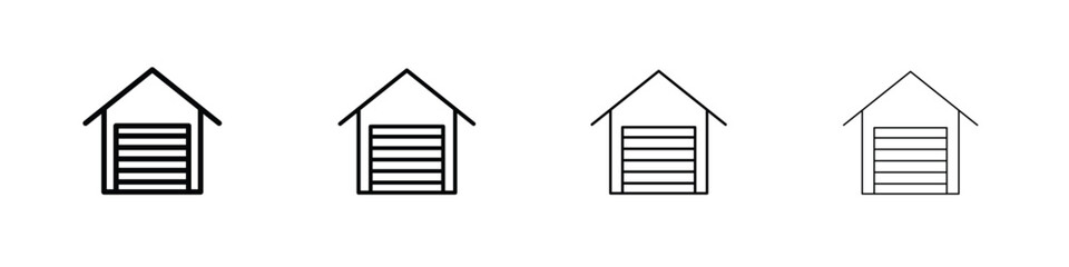 Garage icon in modern stroke line style. Vector 10 eps