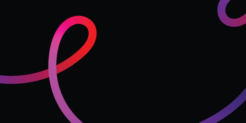 Abstract design with vibrant color gradients on black background. Dynamic abstract image featuring flowing, overlapping lines of vibrant color gradients red, purple, magenta against a solid black ba
