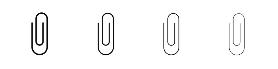 Attachment clip icon in modern stroke line style. Vector 10 eps