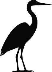 Obraz premium Great egret vector black silhouette print design