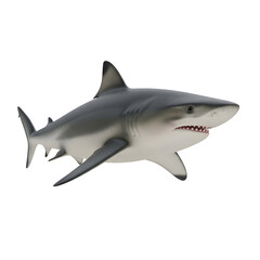 Obraz premium Great white shark on black background
