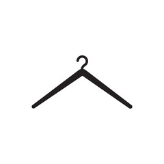 Black Hanger Icon Silhouette on White Background. Clothes Hanger Silhouette Vector Illustration.