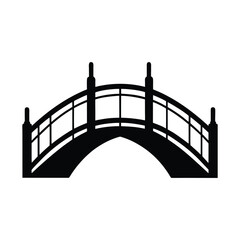 Bridge Silhouette Black Vector Minimal Design Architecture Travel Transport Connection Structure Icon