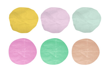 折り紙,切り絵テクスチャの変形円形フレームセット