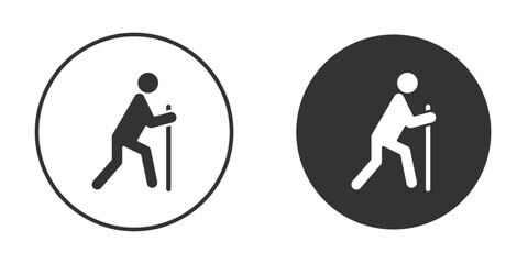 Person walking with cane icon Symbol, logo illustration. Vector graphics for web.