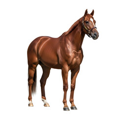 Obraz premium Majestic chestnut horse against black background