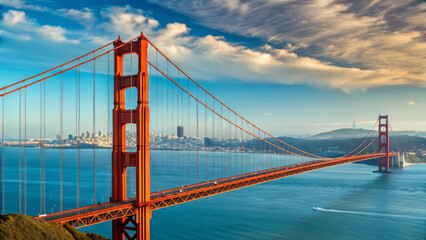 Obraz premium Iconic Golden Gate Bridge: San Francisco Bay Landmark