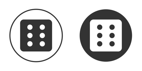 Dice six icon Symbol, logo illustration. Vector graphics for web.