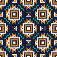 retro vintage ikat ethnic aztec tribal ancient pattern seamless background for fashion fabric and textile, 2d illustration