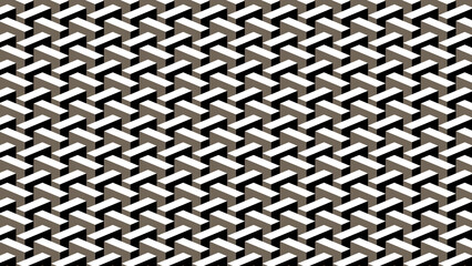 Polygon pattern features an arrangement of 3D blocks in white and gray with black shadows, creating...