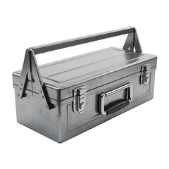 Metal toolbox vintage on black background