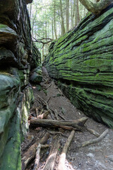 narrow path between two rocks
