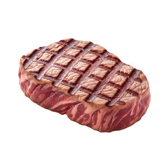 Perfectly grilled steak on dark background