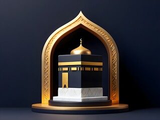 Kaaba mecca islamic pilgrimage hajj umrah muslim eid al adha mubarak ramadan kareem design