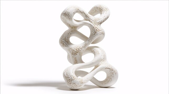 3D Render of a Complex, Interwoven Sculpture, Showing Connectivity - Powered by Adobe