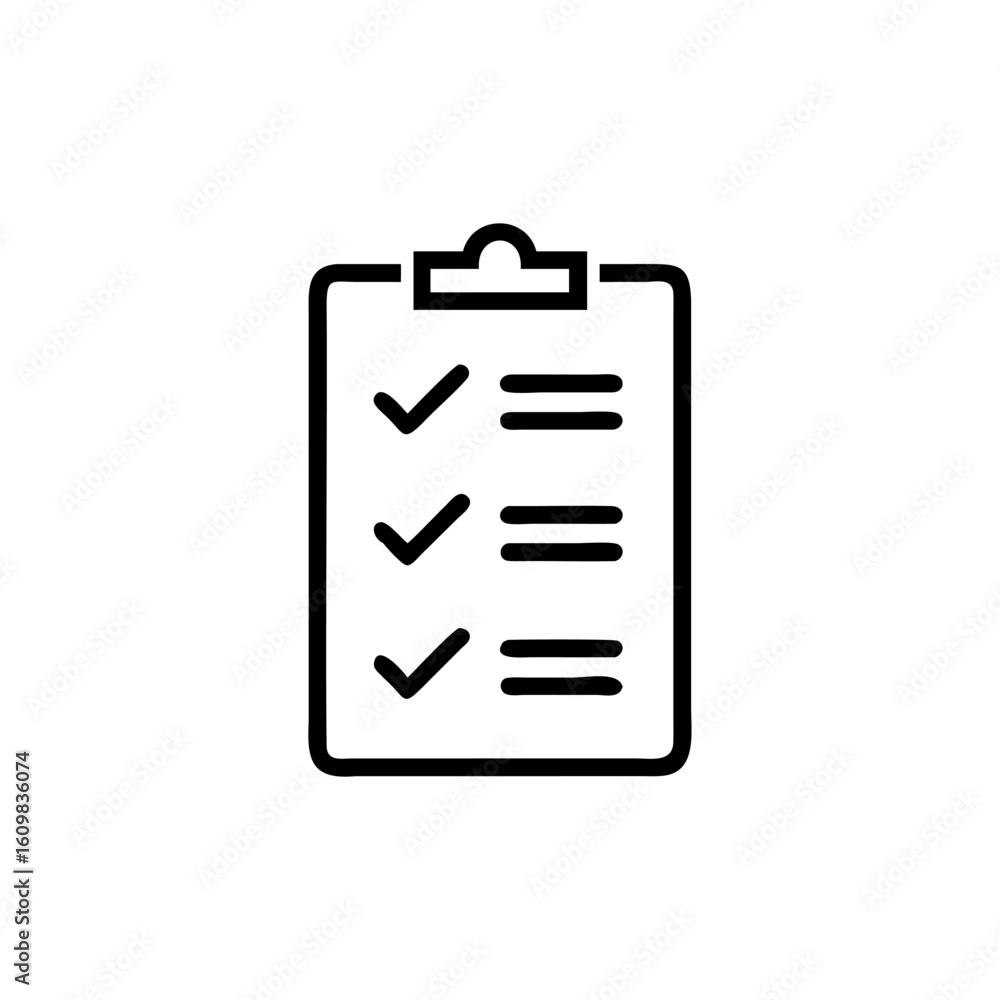 Poster icon a clipboard with a checklist checkmarks tick