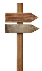 close up of a wooden sign on white background