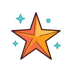 Obraz premium star with sparkles cartoon vector
