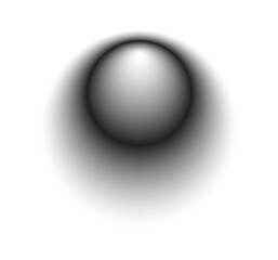 Gray black transparent glossy 3d egg shaped sphere ring circle with gradient blur shadow concentric focal smooth round circular object on isolated background