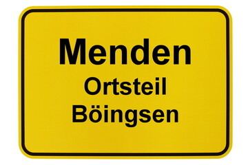 Illustration eines Ortsschildes des Mendener Ortsteils Böingsen	