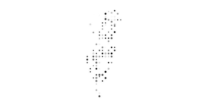 Falling Dots Form Israel Map Silhouette