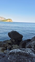 rocky coast of the sea
