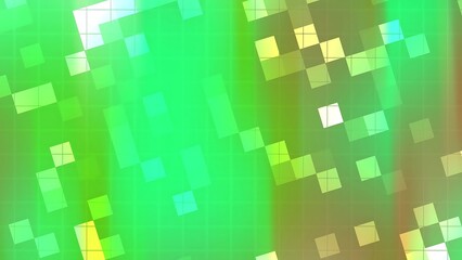Prismatic Abstracts Blink Square Pixelated mosaic of vibrant green and yellow squares creates a dynamic and modern abstract background design