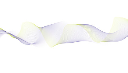 Smooth Abstract Wave Lines in Yellow and Purple on White Background