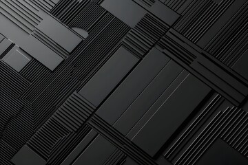 A dark geometric pattern with rectangular shapes and linear details in a diagonal arrangement