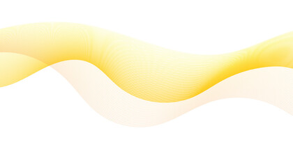 Yellow Abstract Wave Background. Smooth Gradient Lines on White
