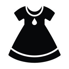 Black cotton kids' dress, a classic fashion garment, isolated on a white background