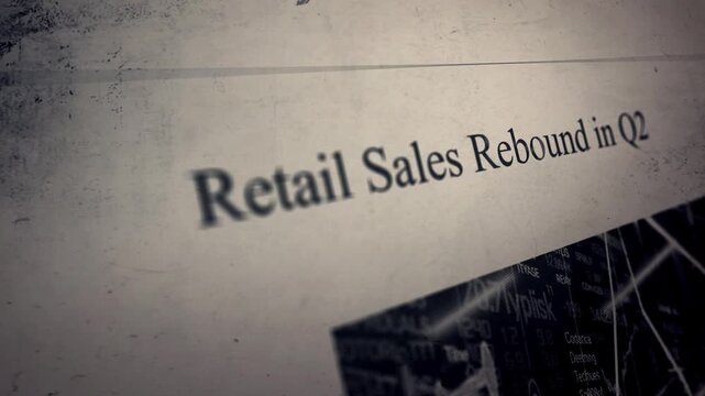 Retail Sales Rebound in Q2 Newspaper Style Headline Titles