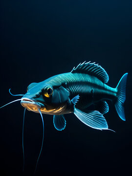 Deepsea dragonfish swim through bioluminescent abyssal cloud