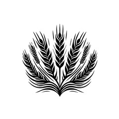 Obraz premium Stylized Black Wheat Stalks Emblem.