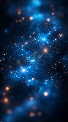 Obraz premium Glowing particle network complex weave image
