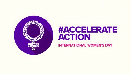 Naklejka premium International women's day accelerate action female empowerment and gender equality