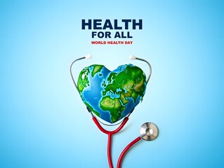 World health day health for all global healthcare awareness medical stethoscope earth